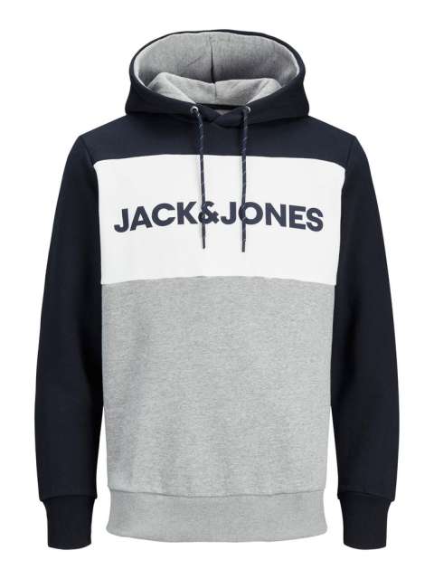 Jack & Jones - Logo Blocking Hættetrøje Navy billede 1