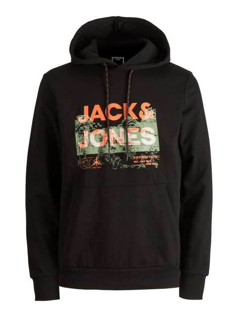 Jack & Jones - Trek Logo Hættetrøje Sort billede 1