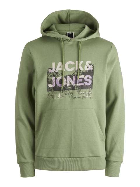 Jack & Jones - Trek Logo Hættetrøje Grøn billede 1