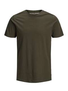Jack & Jones - Ensfarvet Økologisk T-Shirt Mørk Grøn (1)