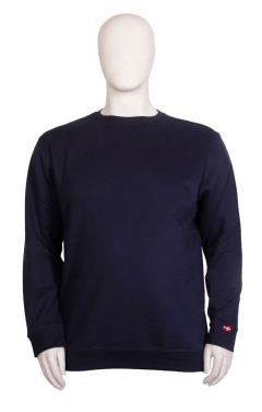 M.I.N.E - Ensfarvet Sweatshirt Navy (1)