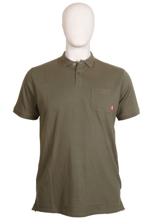 M.I.N.E - Ensfarvet Polo - Army billede 1