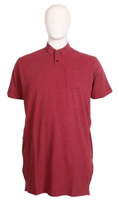 Stolen Denim - Ensfarvet Meleret Polo Bordeaux - Ekstra Lang (1)