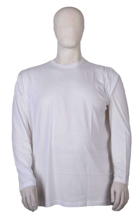 Espionage - Ensfarvet Langærmet T-Shirt Hvid billede 1