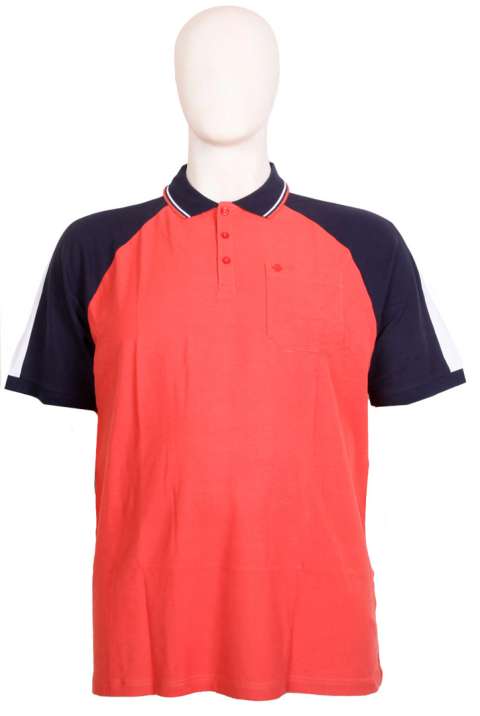 Espionage - Cut & Sew Polo Coral/Navy billede 1