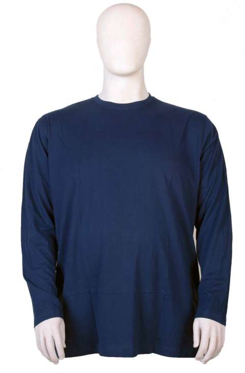 Espionage - Ensfarvet Langærmet T-Shirt - Navy billede 1