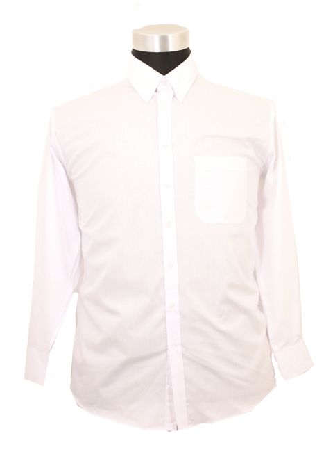 Espionage - L/S Ensfarvet Skjorte Button Down Hvid billede 1